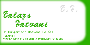 balazs hatvani business card